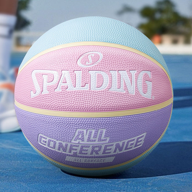Spalding No. 7 ยางมาการองสีชมพูสาวไฮเทคบาสเก็ตบอลในร่มและกลางแจ้ง 84-677Y
