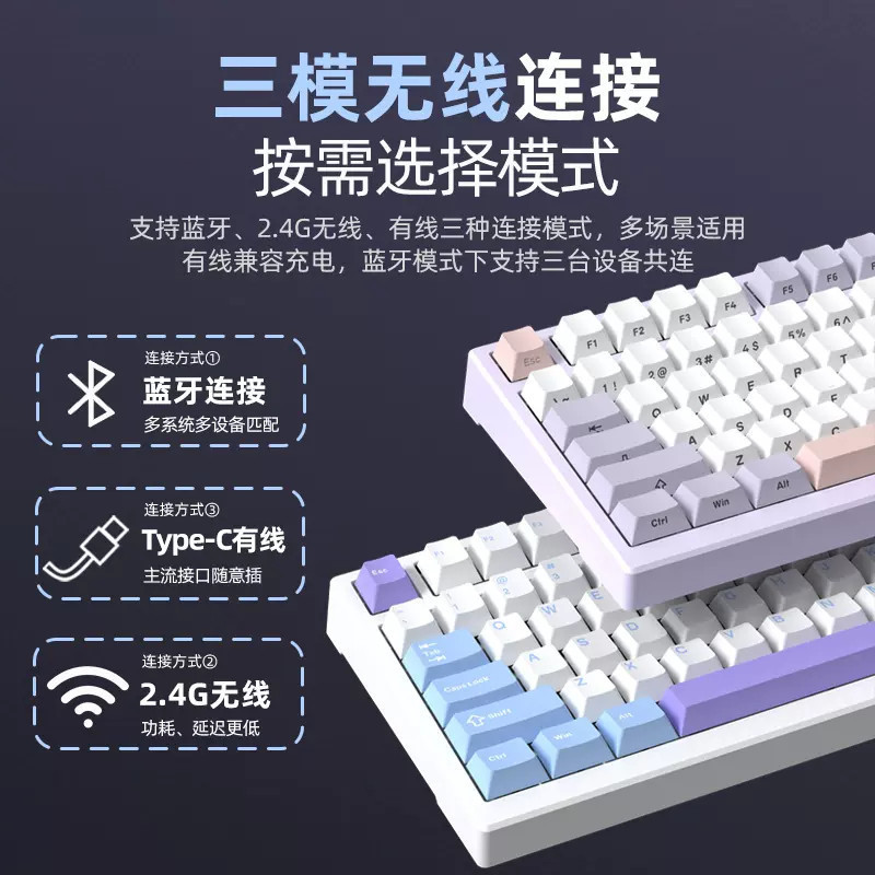 Xinmeng X98ProV2 สามโหมด RGB คีย์บอร์ดไร้สาย Bluetooth ที่กำหนดเองคีย์บอร์ดเกม hot-swappable
