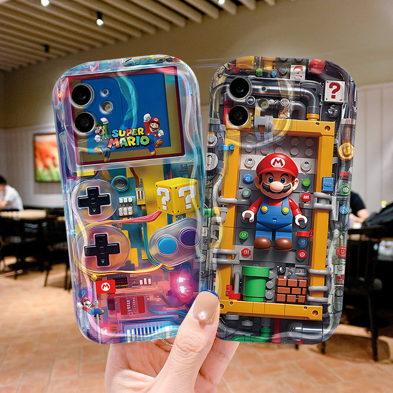 การ์ตูนsuper Marioเคสโทรศัพท์เข้ากันได้สําหรับRedmi A1 A1 + A2 A2 + A3 9 9A 9C 9T 9i/10 10A 10C 11A 12 12C 13C 3Dคลื่นโปร่งใสน่ารักซิลิโคนอ่อนนุ่มกันกระแทกTPUฝาครอบป้องกัน