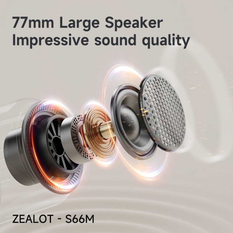 Zealot-S66M ลำโพงไมโครโฟนไร้สายคาราโอเกะแบบพกพา30W โคมไฟแ