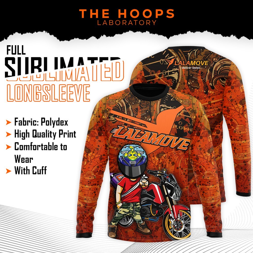 Thl Lalamove Thai Motorcycle Riders แขนยาว Full Sublimation แขนยาว