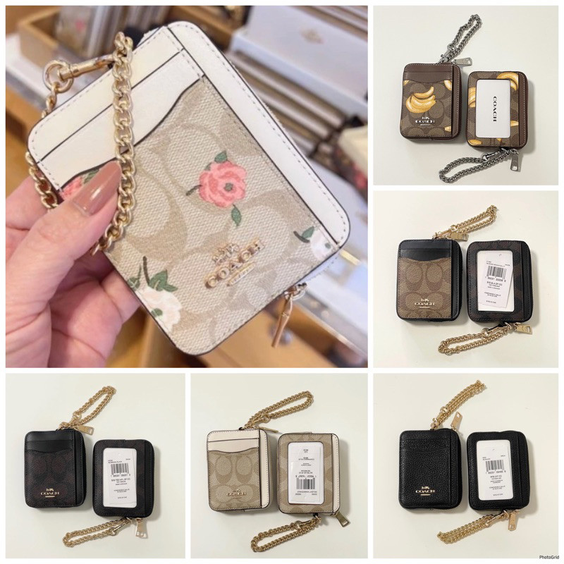 ใส่บัตร COACH ZIP CARD CASE IN SIGNATURE CANVAS C0058 C1885 6303 CR971