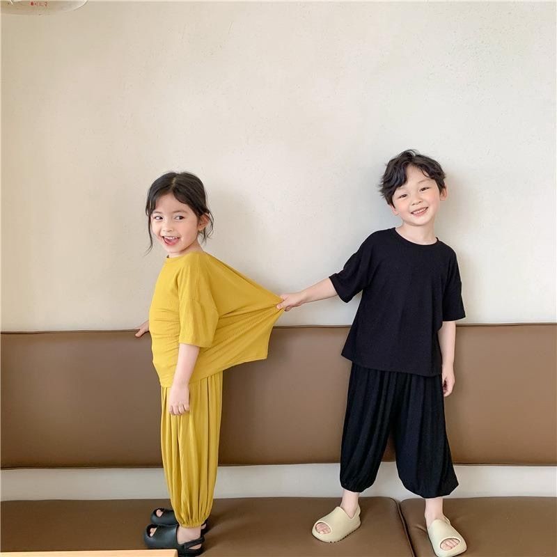 D & C~[ Pyjamas] New Style Boys Korean Simple Pyjamas Set