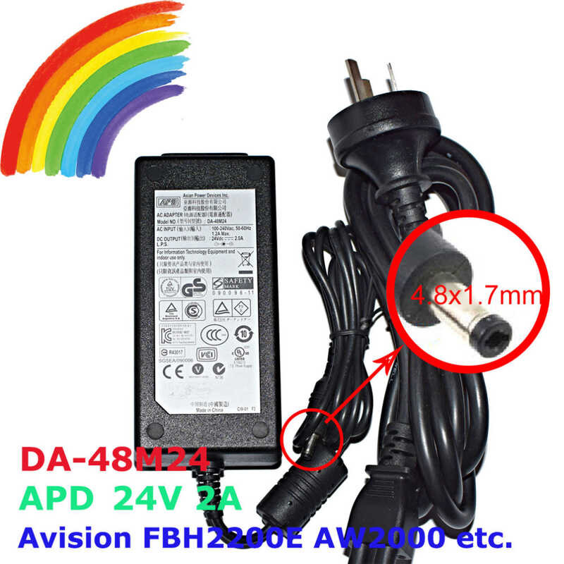 ❤ Original APD Da-48M24 24V 2A For Avision Fbh2200e Aw2000 Scanner Power Adapter