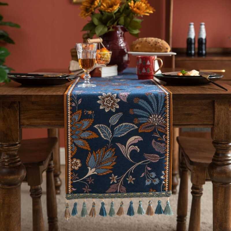 LY Urious Jacquard Wer Printing Table Runners For Dining Table Decoration Home Coffee Table Runner