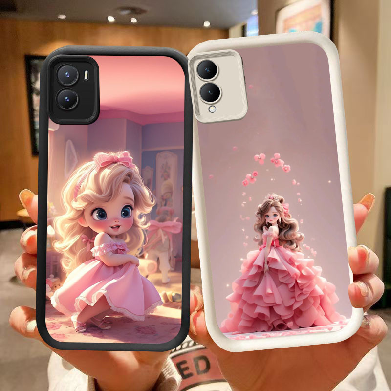 YZ-81Pink Barbie Cool Casing สําหรับ VIVO IQOO Y56 Z9X Z9 Z10 Y17S Y35 Y02S Y16 Y28 2024 5G