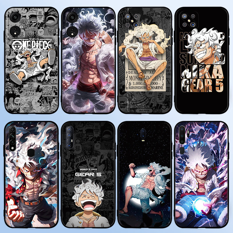 G6J อะนิเมะ One Piece Luffy Gear 5 สําหรับ OPPO A57E A58 A58X A59F1s A60 A74 A76 A77F3 A78 A79 tpu ก