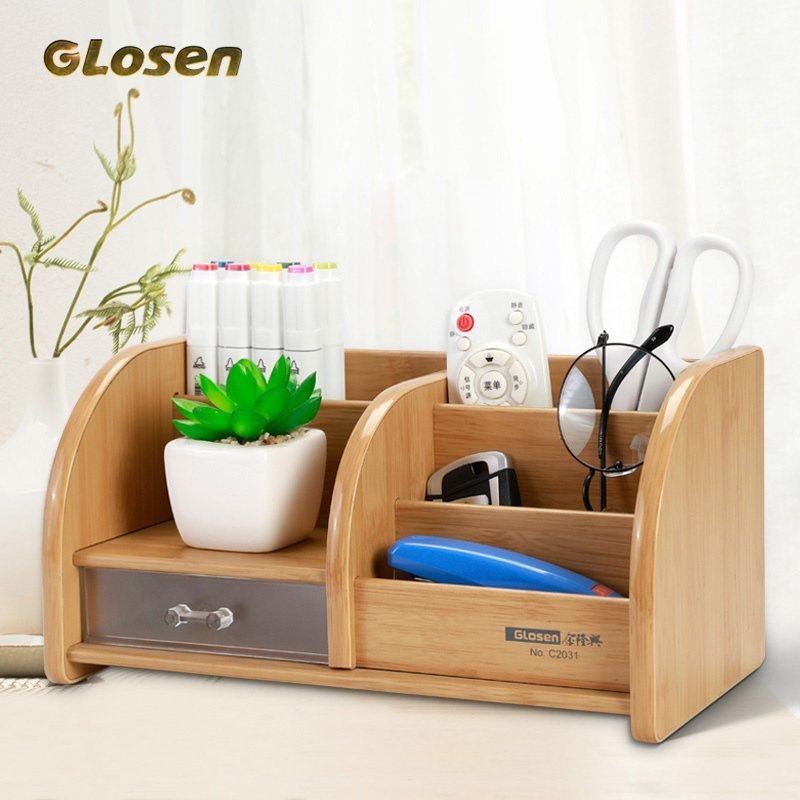 Simple Creative Desktop รีโมทคอนโทรล Key เครื่องสําอาง Sundries โต๊ะกาแฟไม้โทรศัพท์มือถือผู้ถือปากกาเครื่องประดับกล่องเก็บ