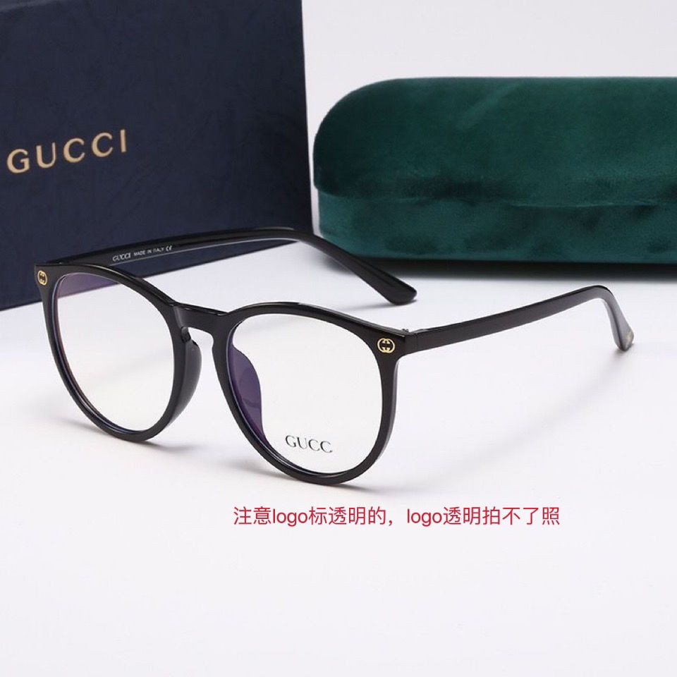 Gucci ใหม่นักเรียน Anti-blue Light แบนแว่นตาสายตาสั้นกรอบแว่นตาผู้ชายและผู้หญิงแว่นตาอเนกประสงค์แฟชั