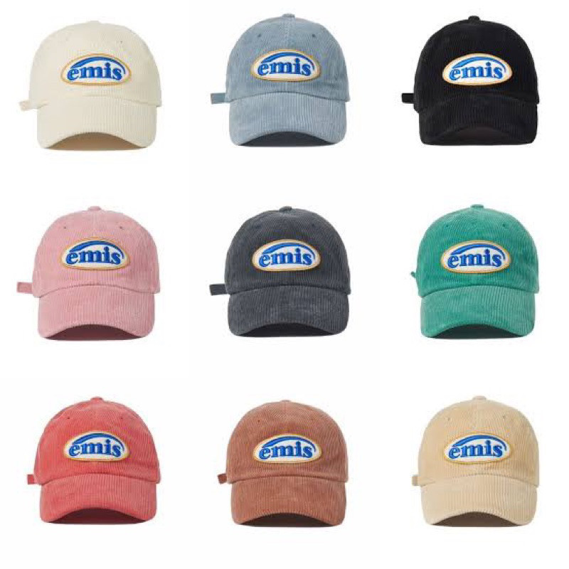 ♞หมวกลูกฟูก Emis Corduroy Wappen Ball Cap พร้อมส่ง