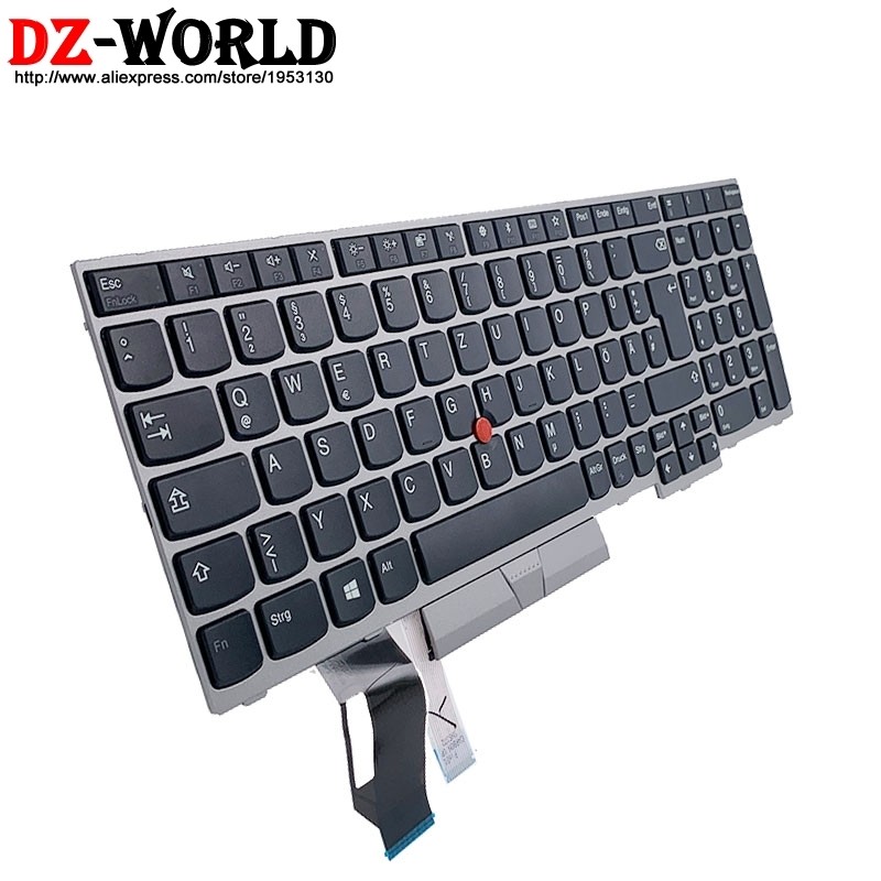 คีย์บอร์ดเรืองแสงจากเยอรมันสำหรับ De Lenovo ThinkPad E580 E585 E59