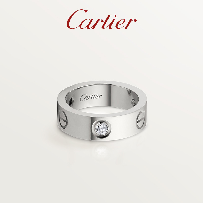 ♞,♘[คลังสินค้าพร้อมพร้อมกล่องบรรจุภัณฑ์] Cartier Cartier LOVE Ring Diamond แหวนแต่งงานสไตล์คลาสสิก