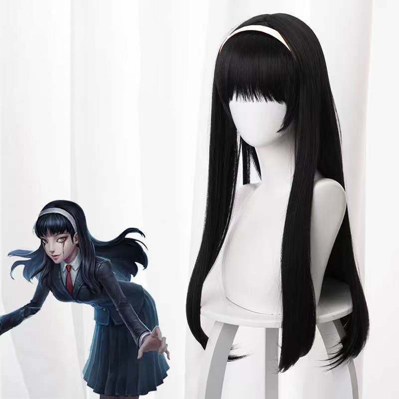 Kawakami Tomie คอสเพลย ์ Identity V Yidhra ยาวตรงสีดําผมสังเคราะห ์ ทนความร ้ อน
