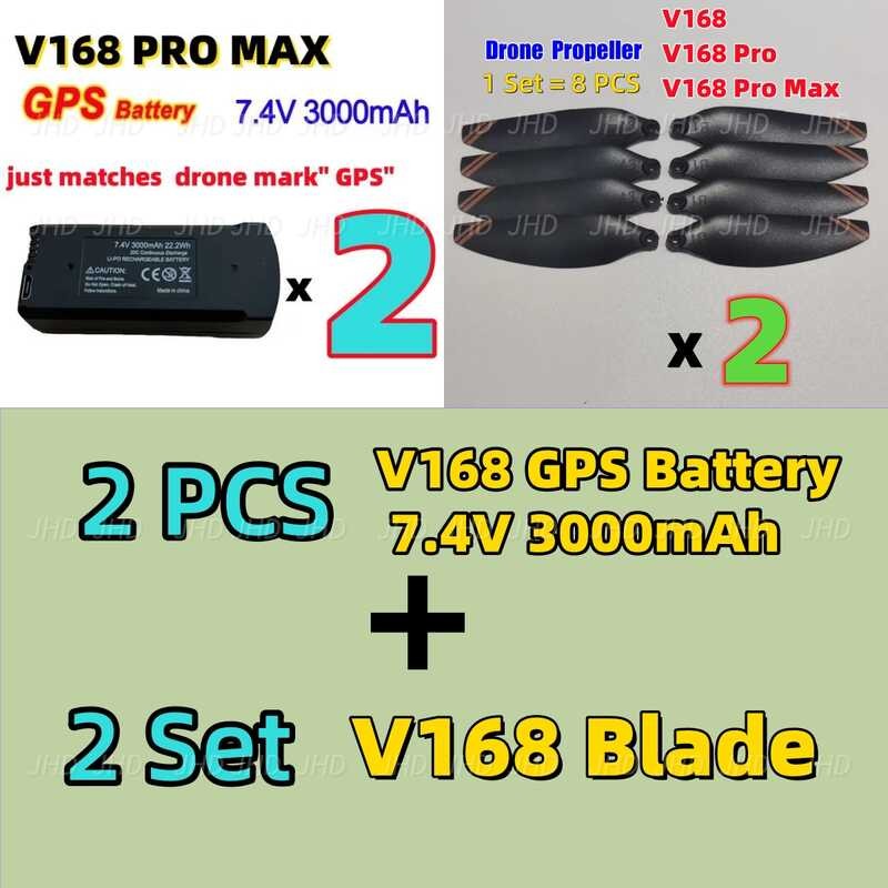 Δ JHD Drone MAX ไม่มี / GPS สำหรับ V168 PRO Battery ใบพัดขายส่ง