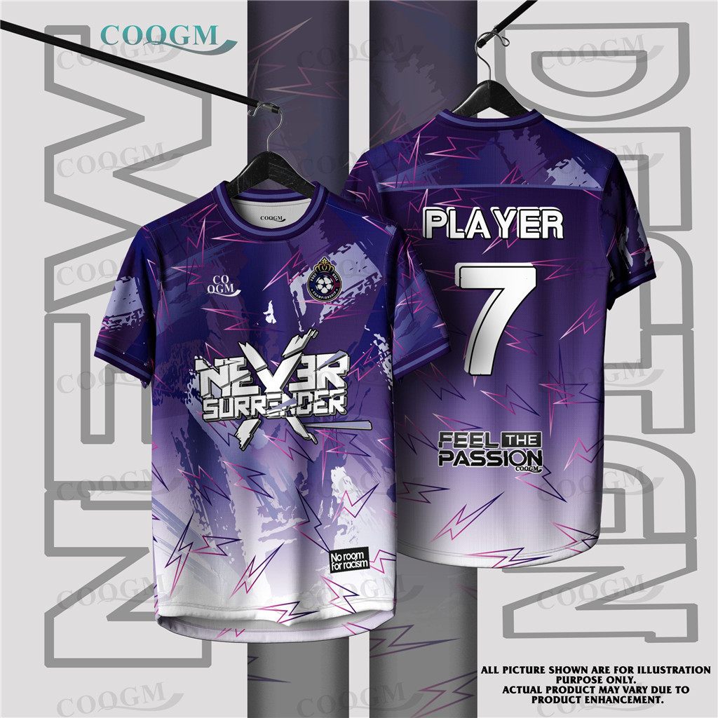 เสื้อฟุตบอล baju Jersey Custom ชื่อ baju lelaki เสื้อกีฬาขนาดใหญ่ Retro Viral Tiktok Jersey เสื้อยืดตาข่ายคุณภาพสูงกีฬาผ้าระบายอากาศแห้งเร็ว