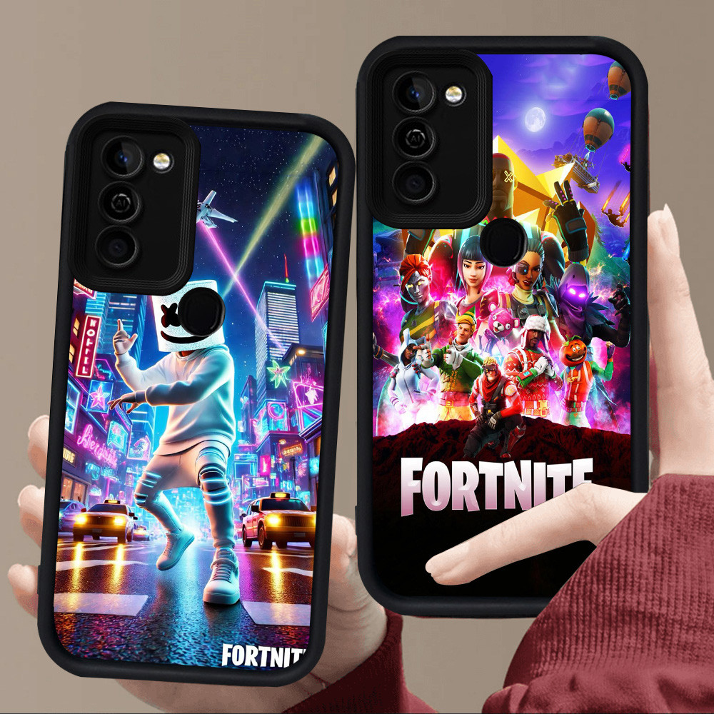 E111 Fortnite game Casing for Black Silicone Infinix HOT 12 Smart 5 8 10 6 11 Play Plus