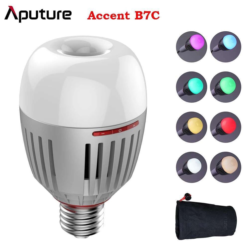 Apture B7C 7W RGBWW LED สมาร์ทหลอดไฟ CRI 2000K-10000K ปรับ 0-100% Stepless Dimming App ควบคุมการถ่าย