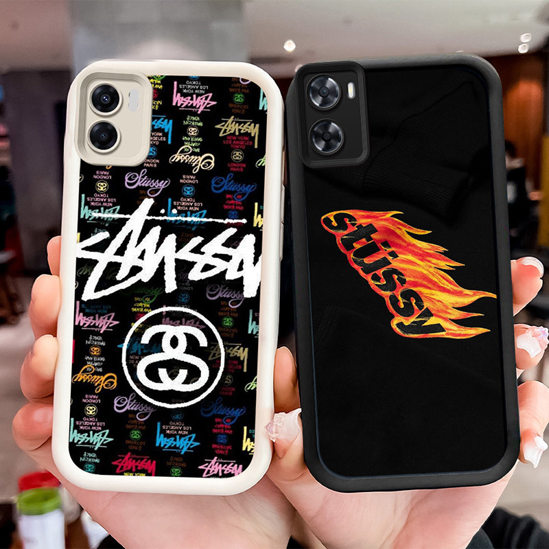 ปลอกกันกระแทกสําหรับ OPPO A57 A36 A57e A57s A96 A77s A77 A76 Realme 9i C33 WF9 สีสัน Stussy