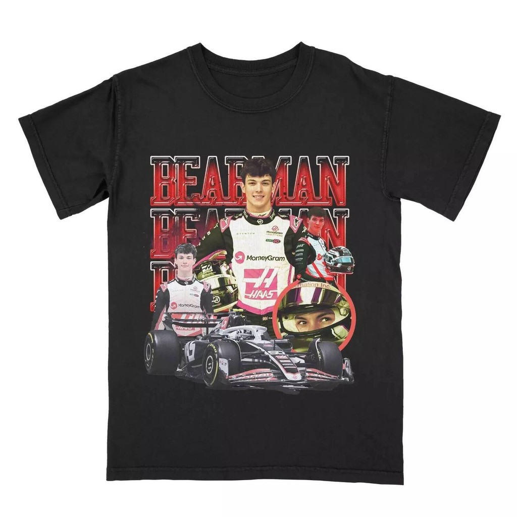 Oliver Bearman Haas Vintage Shirt Formula 1 Racing BEST Men Summer Casual Crew Neck Cotton Tee Graph