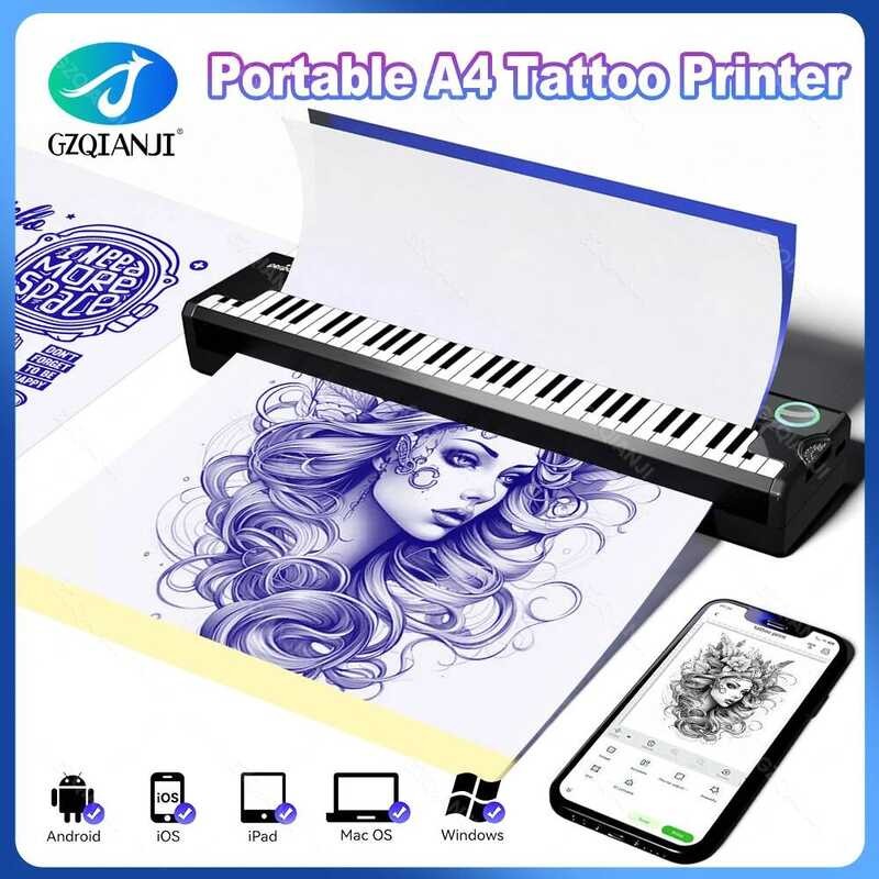 PeriPage P90 pino Mini A4 เครื่องพิมพ์ไร้สายแบบพกพา Bluetooth Stencil Maker Tattoo Transfer ความร้อน