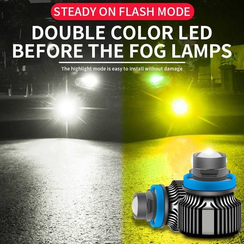 Lamp Auto Lights 2X Laser Lens H7 Headlight H11 Led H8 H9 9005 Hb3 9006 Hb4 CSP 8000K 6000K 3000K T