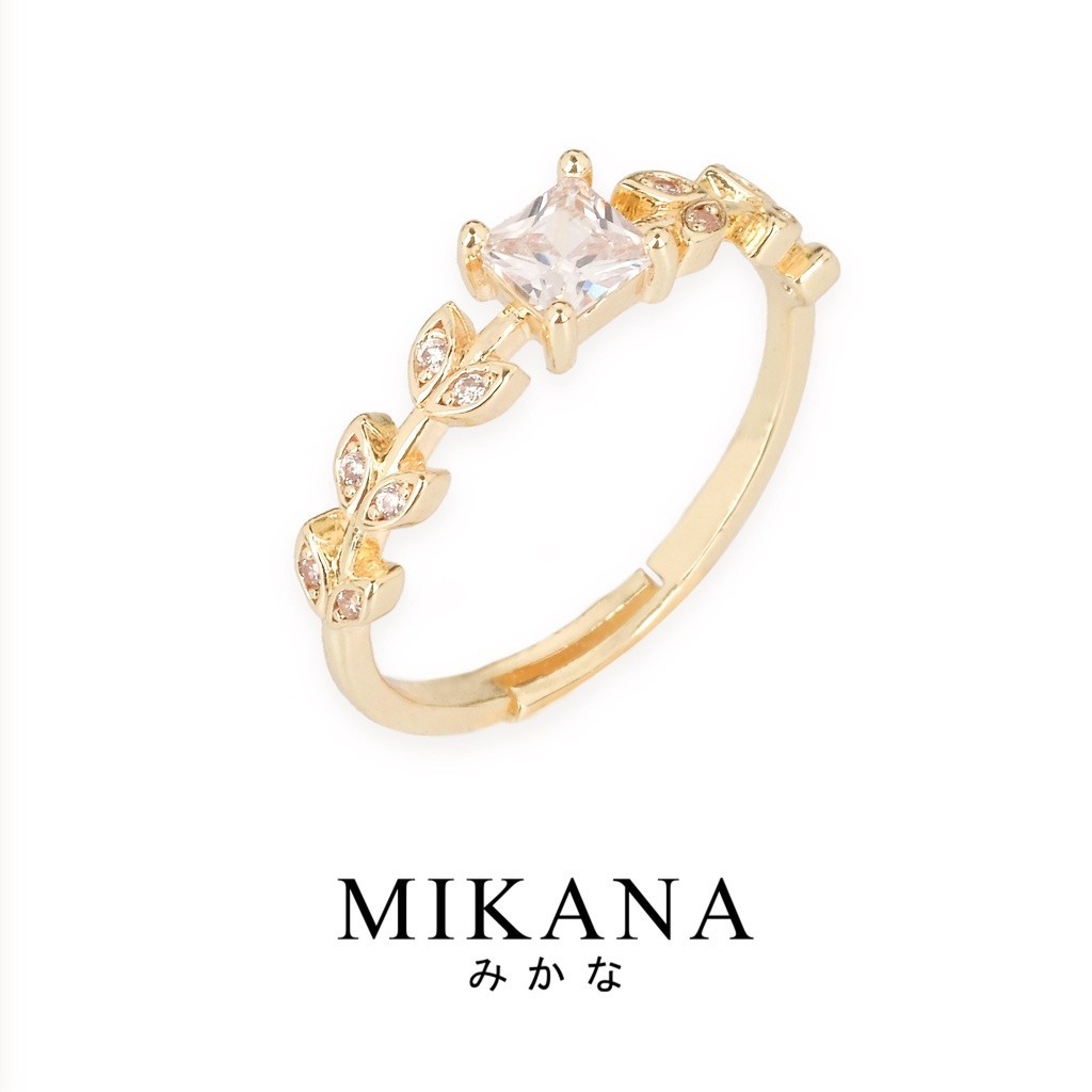 Mikana Valentines Promise แหวน 18k Gold Plated Etanaru แหวนอุปกรณ์เสริมสําหรับผู้หญิง