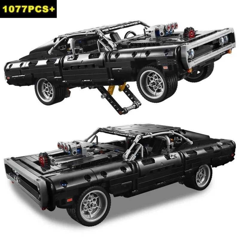เทคโนโลยีดอดจ์ชาร์จรถแข่งสร้างบล็อกรุ่น 1077Pcs Moc 42111 ประกอบอิฐเด