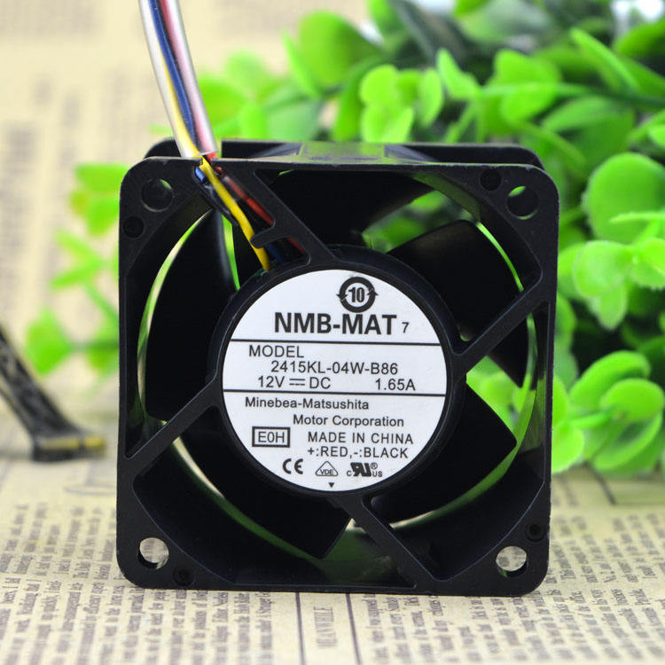 Nmb 6038 DC12V 1.65A 2415KL-04W-B86 PWM 6 ซม. Double Ball พัดลมรุนแรง