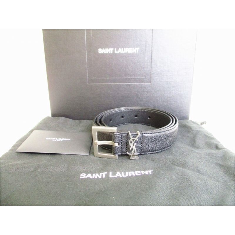 Authentic Saint Laurent Paris YSL Yves Saint Laurent Leather Belt Size 89-99cm #7974