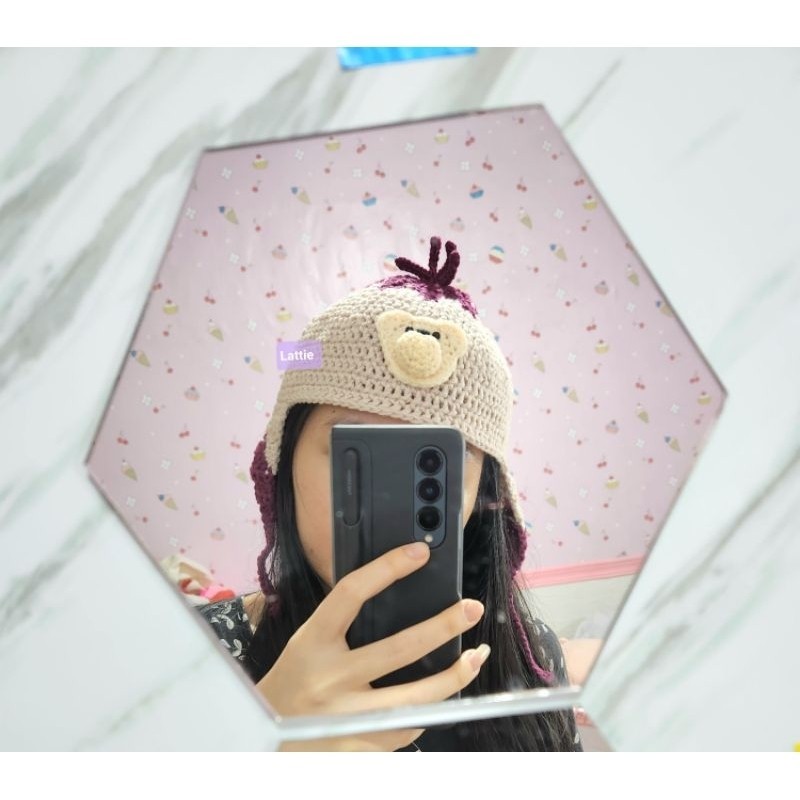 Other HANDMADE BEANIE HAT/Other EXPERIMENTS Series HAT/CAT BEANIE/CUTE BEANIE HAT/VIRAL/เกาหลี FASH