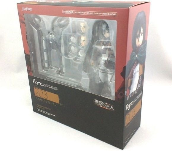 อะนิเมะ figma Attack on Titan Mikasa 203 #Allen 207 #Captain 213 #Boxed รูปฟิกเกอร์