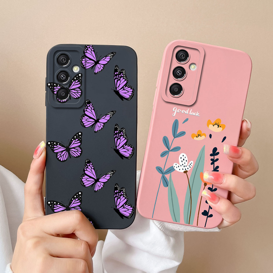 ปลอกสําหรับ Samsung Galaxy A16 5G เคสโทรศัพท์ป้องกันกล้องดอกไม้ยอดนิยมซิลิโคนอ่อนนุ่มปกหลังสําหรับ Samsung A 16 กันชน