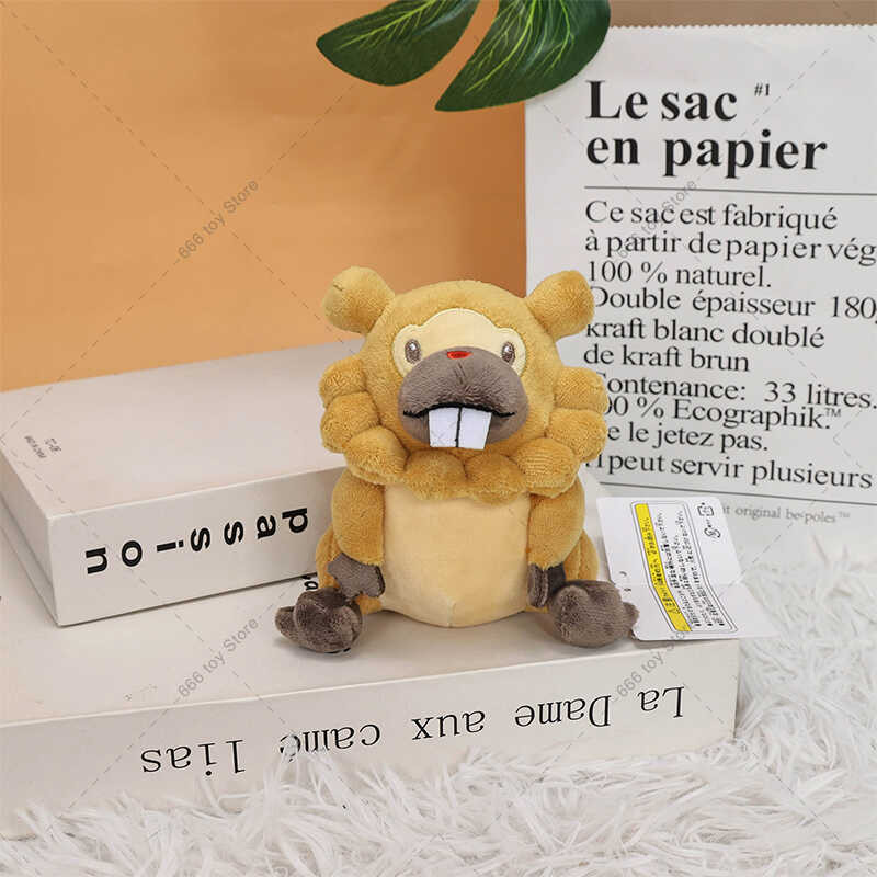 13Cm Plush Bidoof สีน้ำตาลตุ๊กตาสัตว์ของเล่นอะนิเมะยัดไส้ข