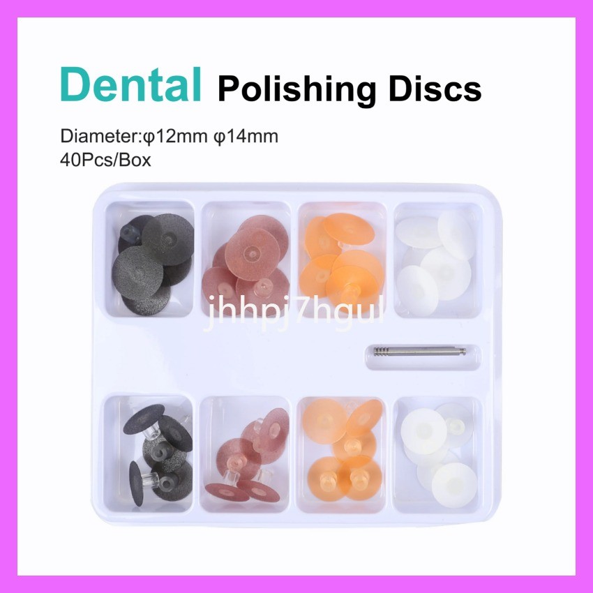 tk 40Pcs/Box Dental Polishing Discs Kit Teeth Whitening Reduction Contouring Mandrel Stripes Set De