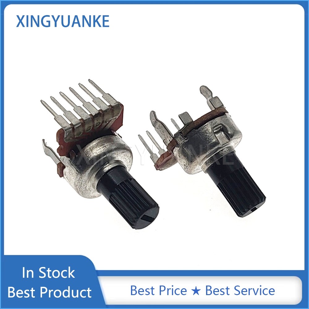 3 ชิ้น/ล็อต 1212 ประเภทคู่แนวตั้ง B10K B103 B50K B503 6-Pin Audio Volume ปรับ Potentiometer ดอกไม้เพลา 10 มม.