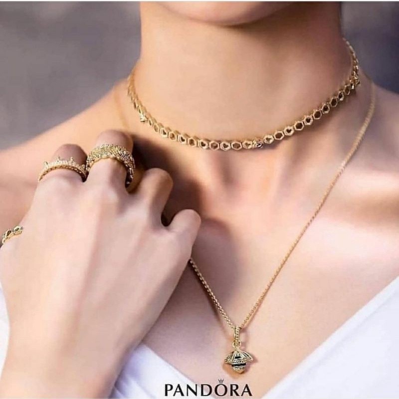 (ของแท้100%)Pandora shine  choker สร้อยคอ ผึ้ง