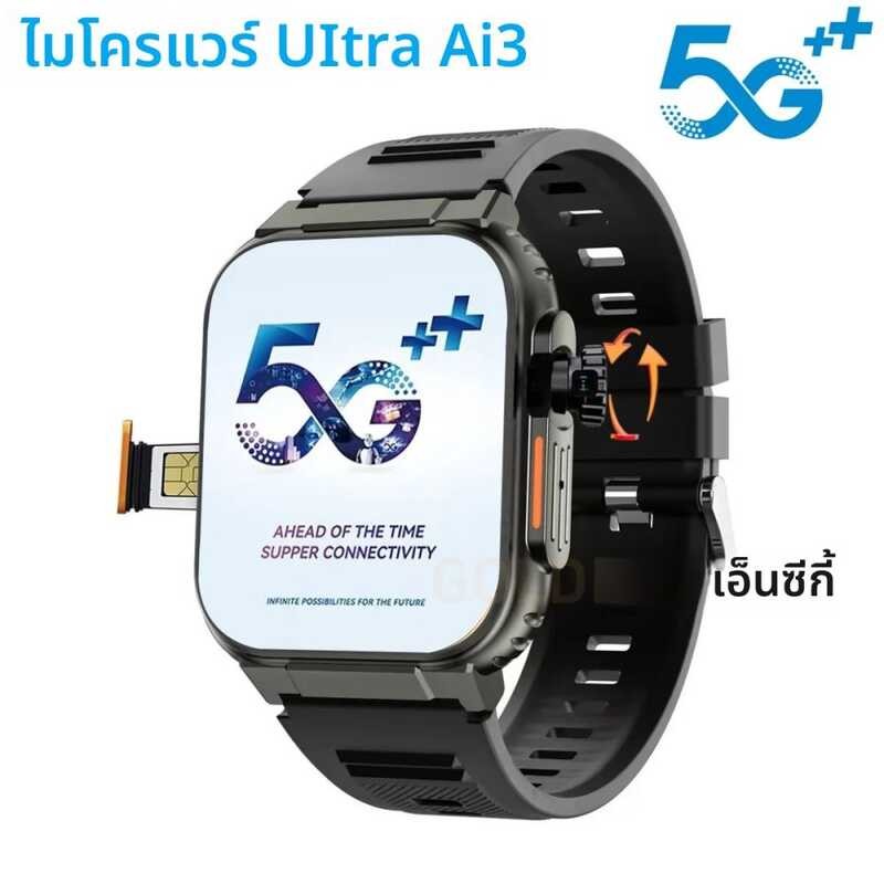 ❤ ไมโครแวร์ อัลตร้า Ai3 สมาร์ทวอทช์ 5G 180 ° กล้องหมุน Google Play GPS WIFI 2.2 นิ้ว AMOLED HD