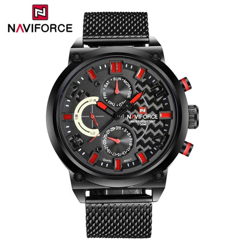 ❤ NAVIFORCE Watch For Men Waterproof Stainless Steel Casual Original Calendar Wristwatch Quartz