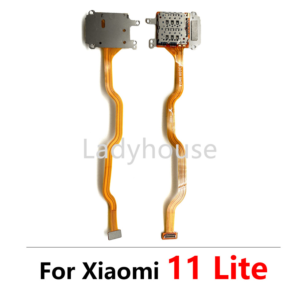 ซิมการ์ดผู้ถือถาดสําหรับ Xiaomi Mi 11 Lite M2101k9ag ซิมการ์ดผู้ถือถาด Reader ซ็อกเก็ต Flex Cable