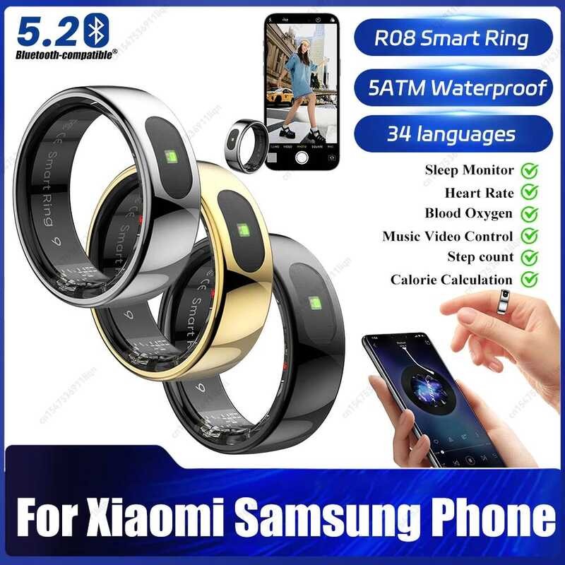 ใหม่ Qring สมาร์ท R08 สําหรับ Xiaomi โทรศัพท์ผู้ชายผู้หญิง Sleep สุขภาพ Heart Rate ออกซิเจน Monitor