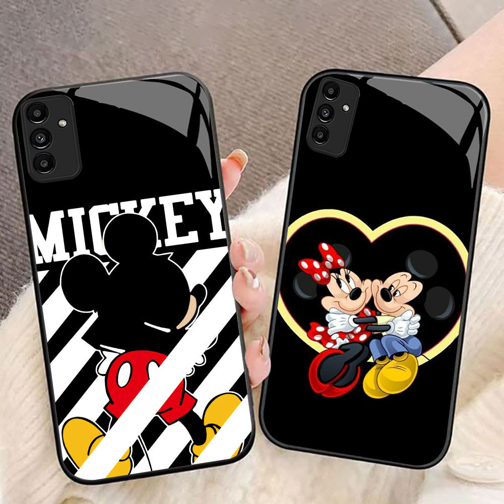MK-85 Mikey Minne Liquid HD Glass Casing สําหรับ Samsung A05S A35 A55 A24 A14 A15 A04S A34 A25 M15 A