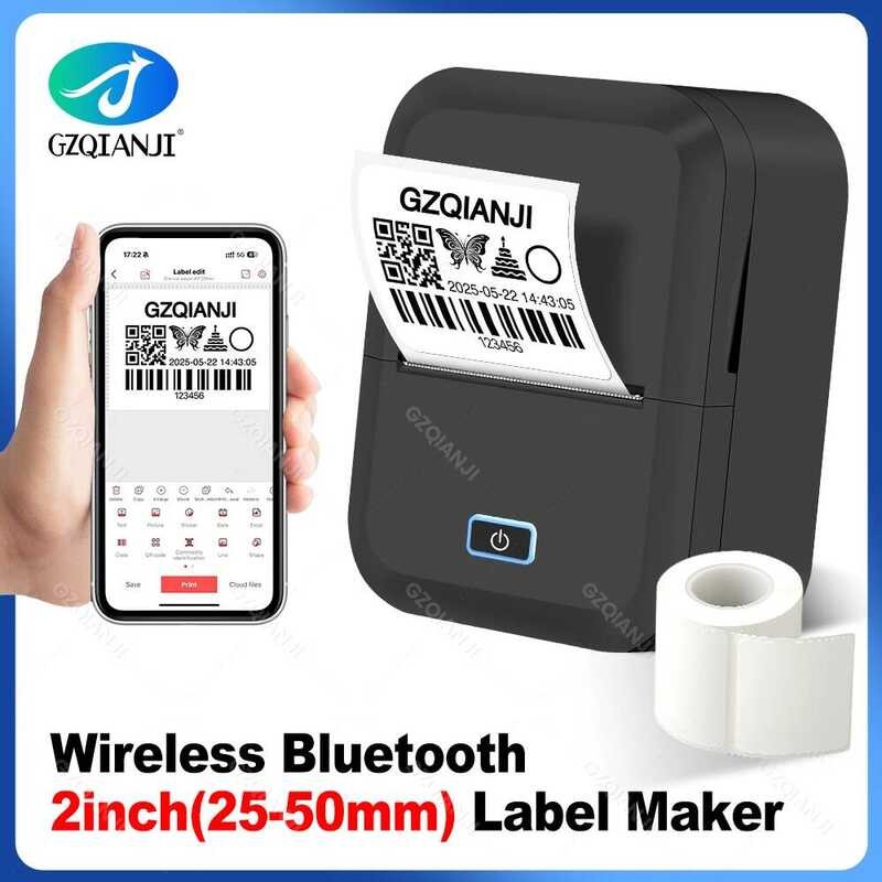 GZQIANJI เครื่องทํากาวในตัวความร้อนขนาดเล็กสติกเกอร์ไร้สายกระเป๋าเครื่องพิมพ์แบบพกพากระดาษฉลากต่างๆ
