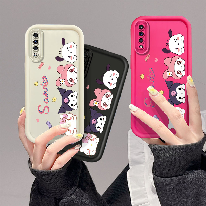 SAMSUNG สําหรับsamsung Galaxy A34 A35 A30S A50 A50S A51 A52 A52S A53 A54 A70 A72 A73 A750 A7 2018 ปลอกการ์ตูนน่ารักKuromi Melody Pochaccoซิลิโคนอ่อนนุ่มกันกระแทกเคสโทรศัพท์