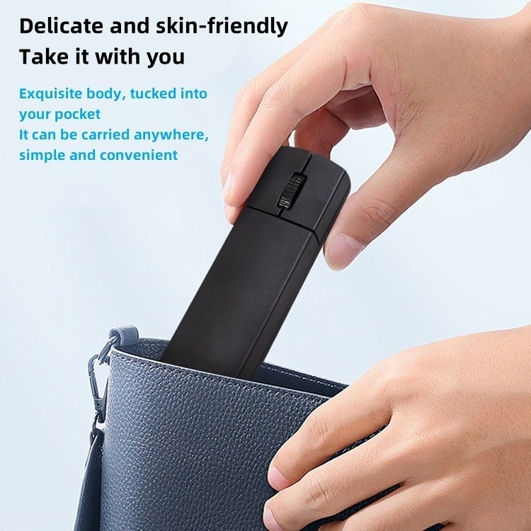 Mini 2.4G Bluetooth Mouse ไร้สาย Type-C ชาร์จ Travel Office Work Mice การเชื่อมต่อ Triple Mode