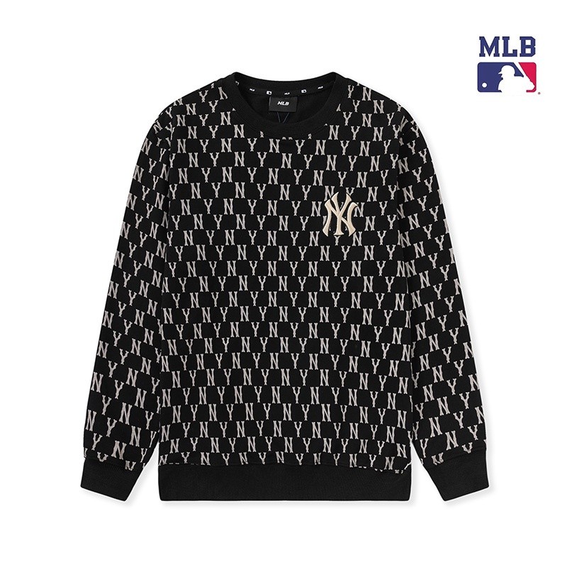 ♞Mlb NY เสื้อกันหนาว คอกลม ปักลายด้านหน้า และด้านหลัง สําหรับผู้ชาย และผู้หญิง