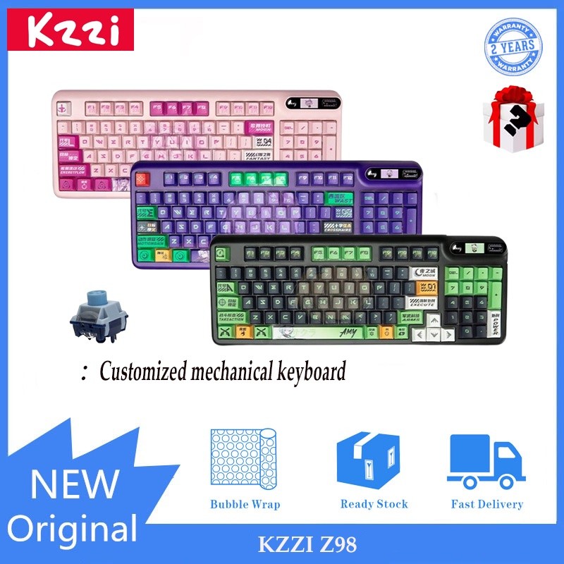 Kzzi Z98 IP คีย์บอร์ดไร้สาย บลูทูธ มีสาย เหมาะกับเล่นเกม Esports สําหรับบ้าน ออฟฟิศ