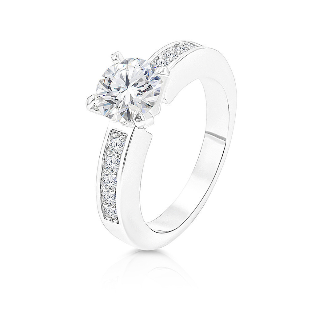[สินค้าใหม่] So SEOUL Angelica Brilliant Cut 1.5 CARAT Diamond Simulant Zirconia แหวนเงิน