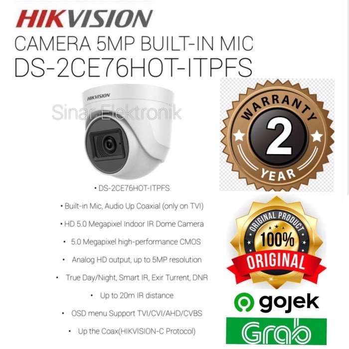 Hikvision 5mp indoor Support AUDIO ds2ce76hot-itpf(s)