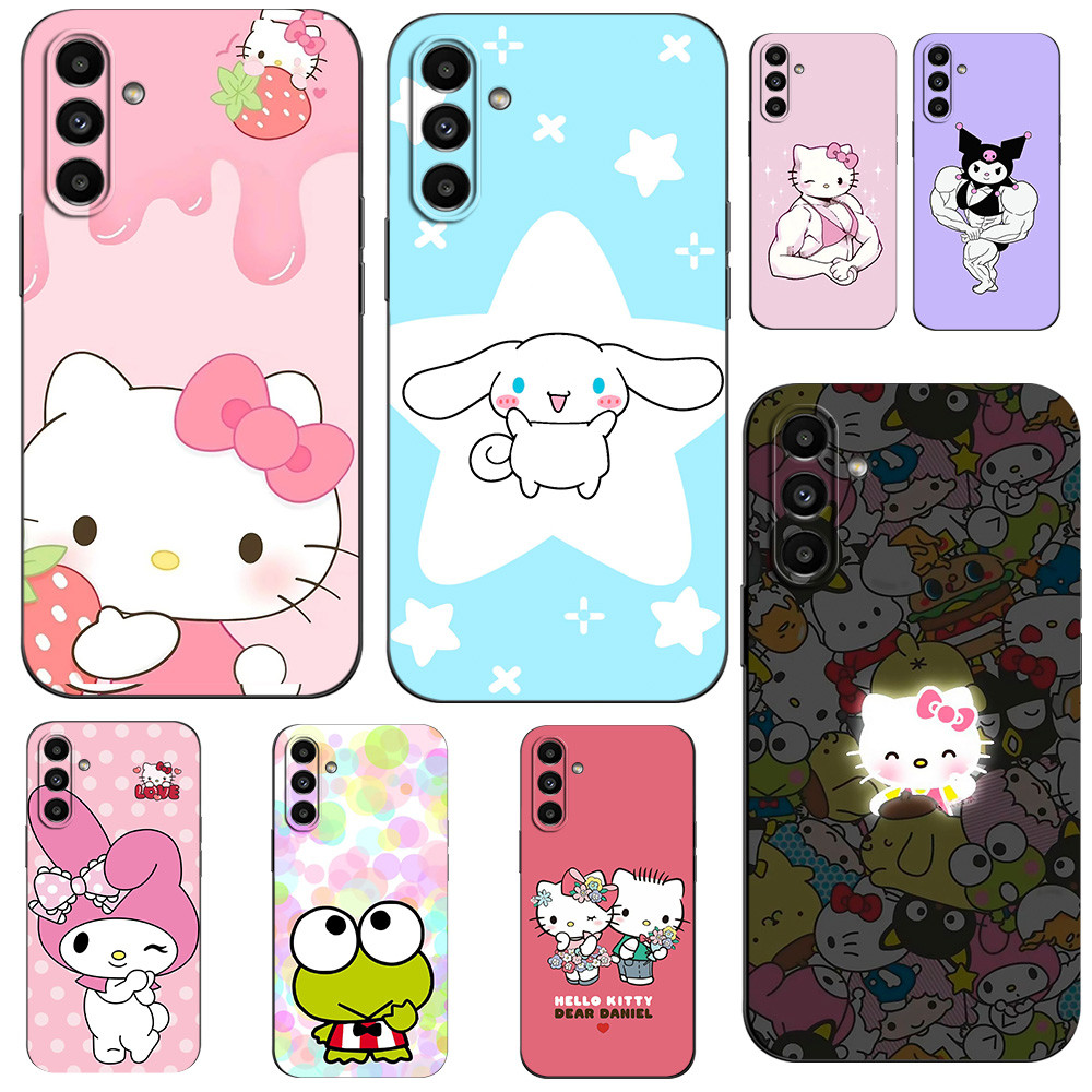SAMSUNG เคสโทรศัพท์สําหรับsamsung Galaxy A16 5Gความงามปลอกสําหรับอะนิเมะน่ารักสีชมพูสีดําHello Kittyสีม่วงKuromi Jibbitz Crocs Cinnamoroll My Melody PochaccoสีเขียวKerppiตลก @1007