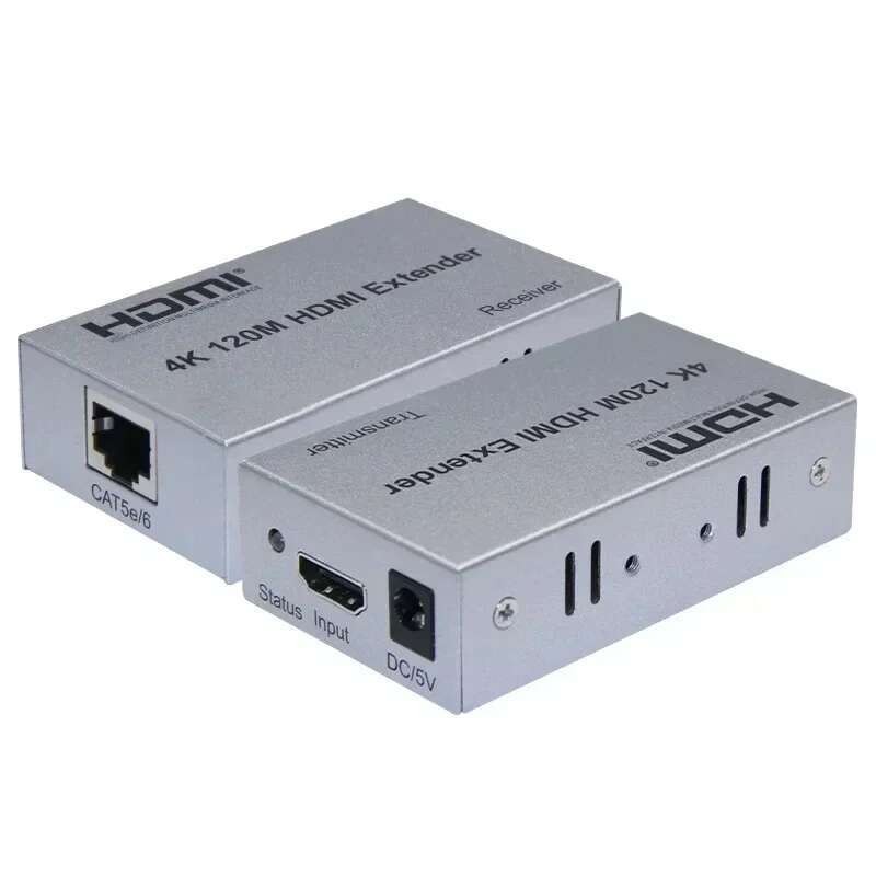 4k 100M 120m HDMI Extender ผ่าน Cat5e Cat6 Rj45 Ethernet Cable Video Converter Vs 1080p 60m Ethernet